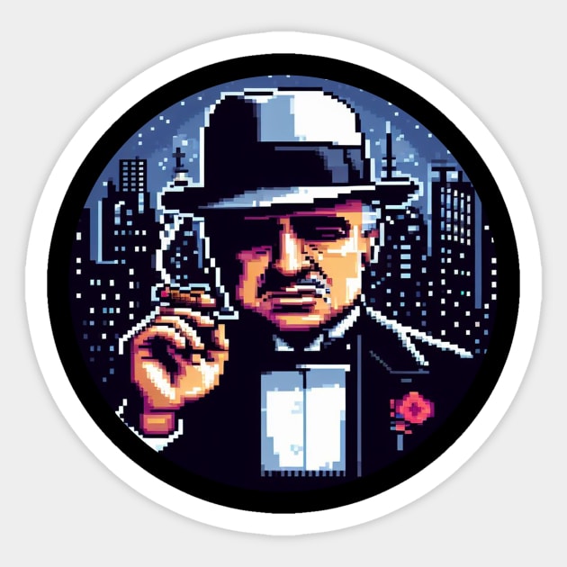 8BIT Vito Corleone Sticker by nerd.collect